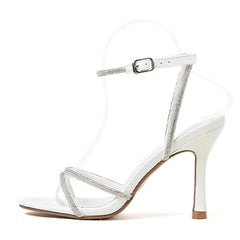 Liyke Crystal Gladiator Sandals: Women’s Thin High Heels with Buckle Strap