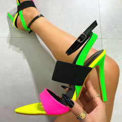 Liyke Summer Gladiator High Heels Party Dress Sandals – 11.5CM Sexy Nightclub Stripper Shoes Women Pumps Sandalias with Buckle Strap