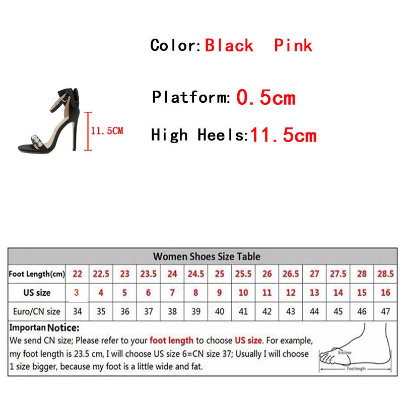 Liyke Summer Pink Bowknot High Heel Sandals Women Fashion Pearl Open Toe Silk Satin Ankle Strap Ladies Party Dress Shoes Size 42