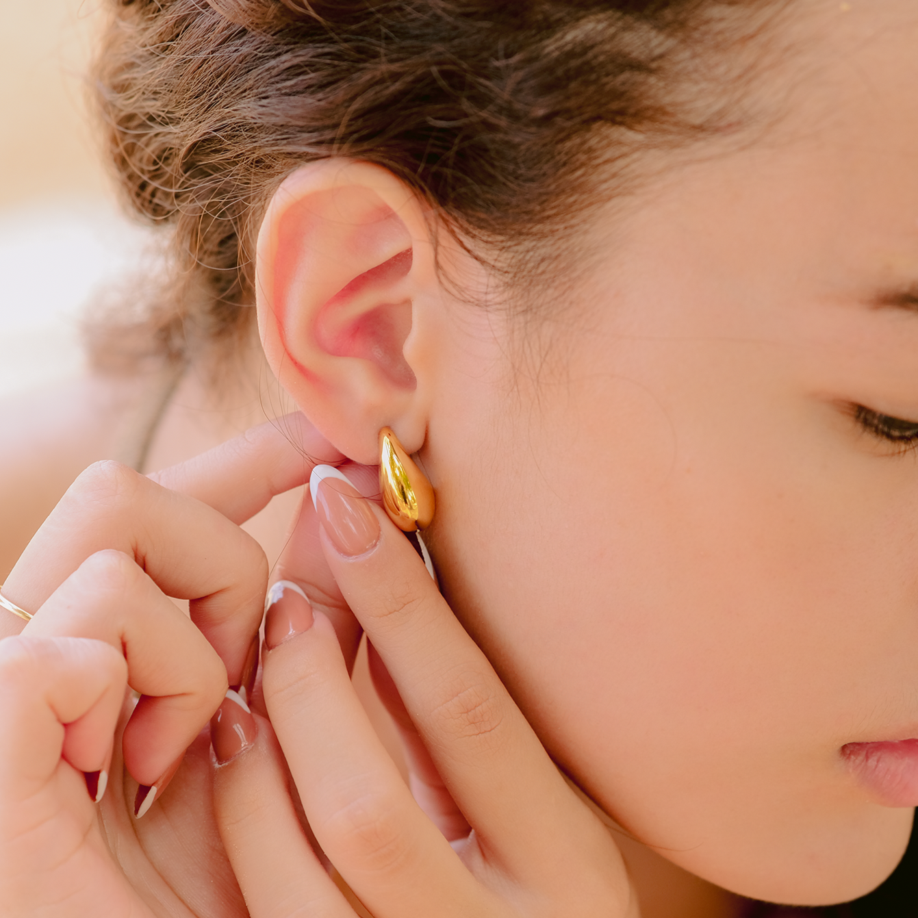 Luna Drop - Crescent Gold Earrings