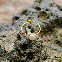 Luna Gold Pearl Ring