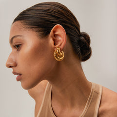 Luna Lace - Gold Hoop Earrings