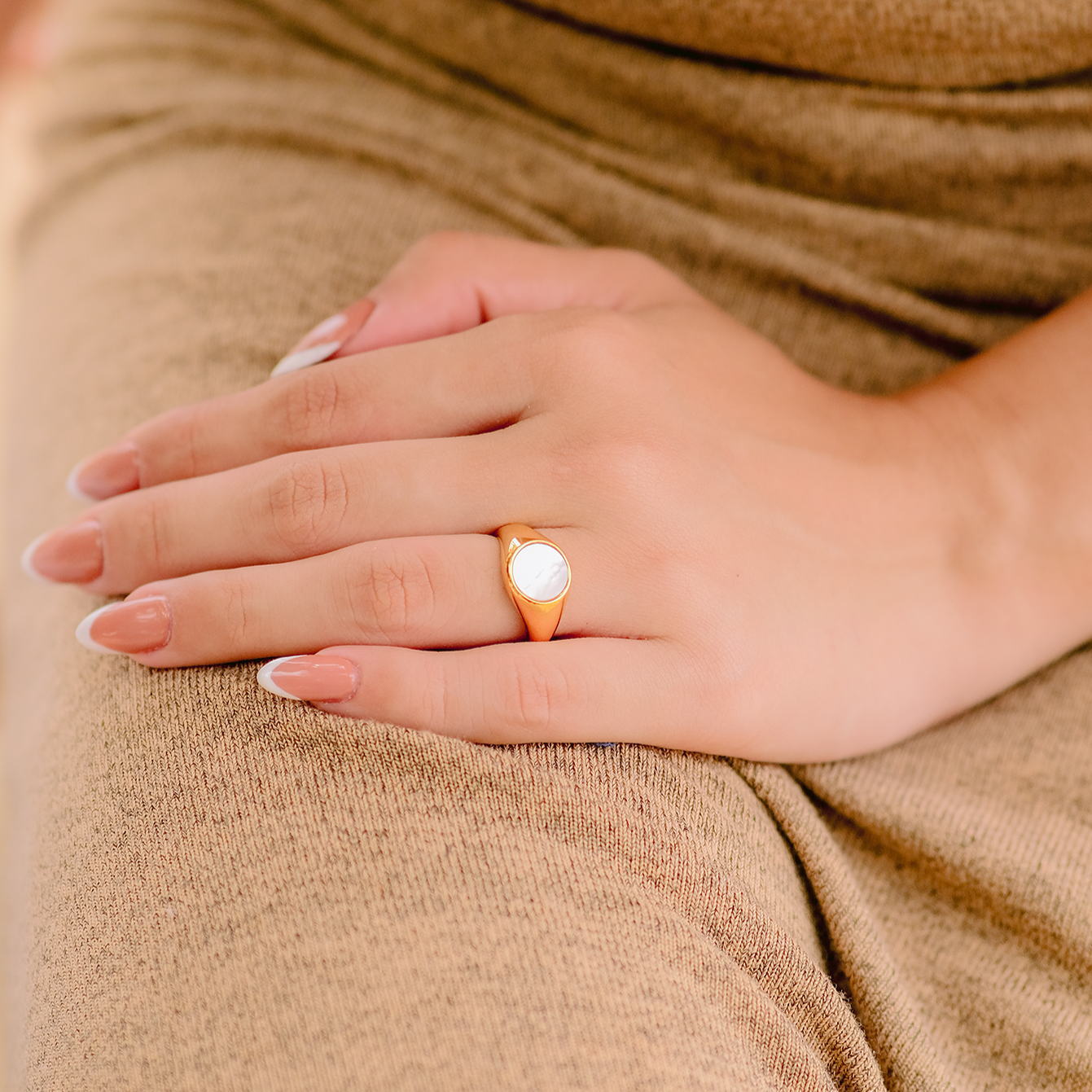 Luna Mother of Pearl Ring