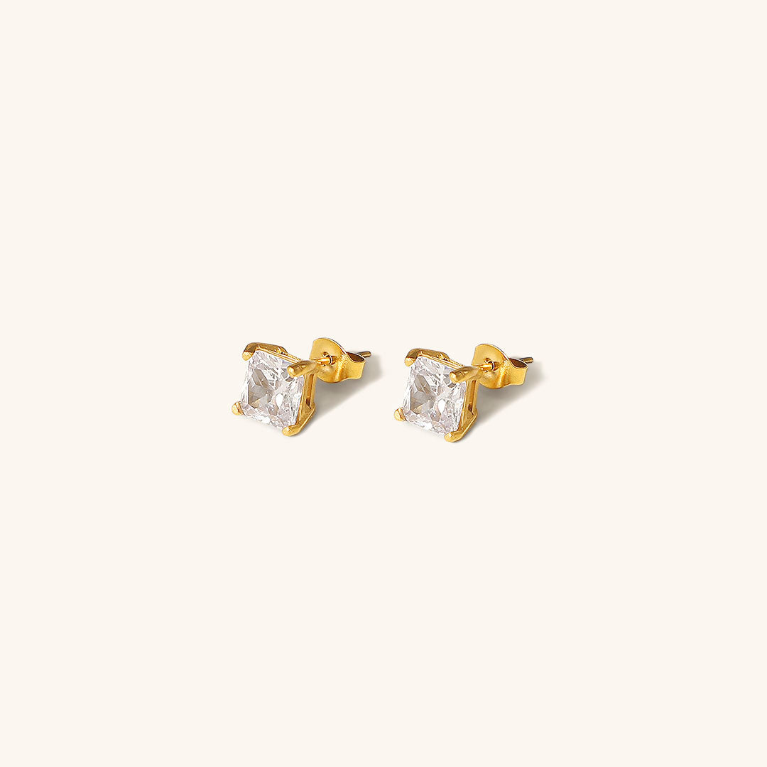 Luna Solitaire Stud Earrings