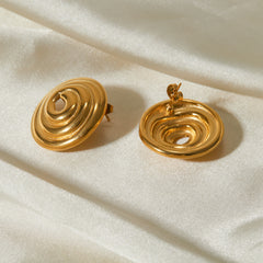 Luxe Spiral - Gold Round Earrings