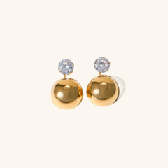 Lyra Gold Dome Earrings