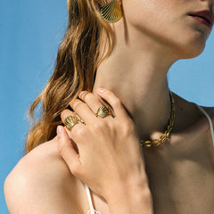 Marina Seashell Gold Earrings