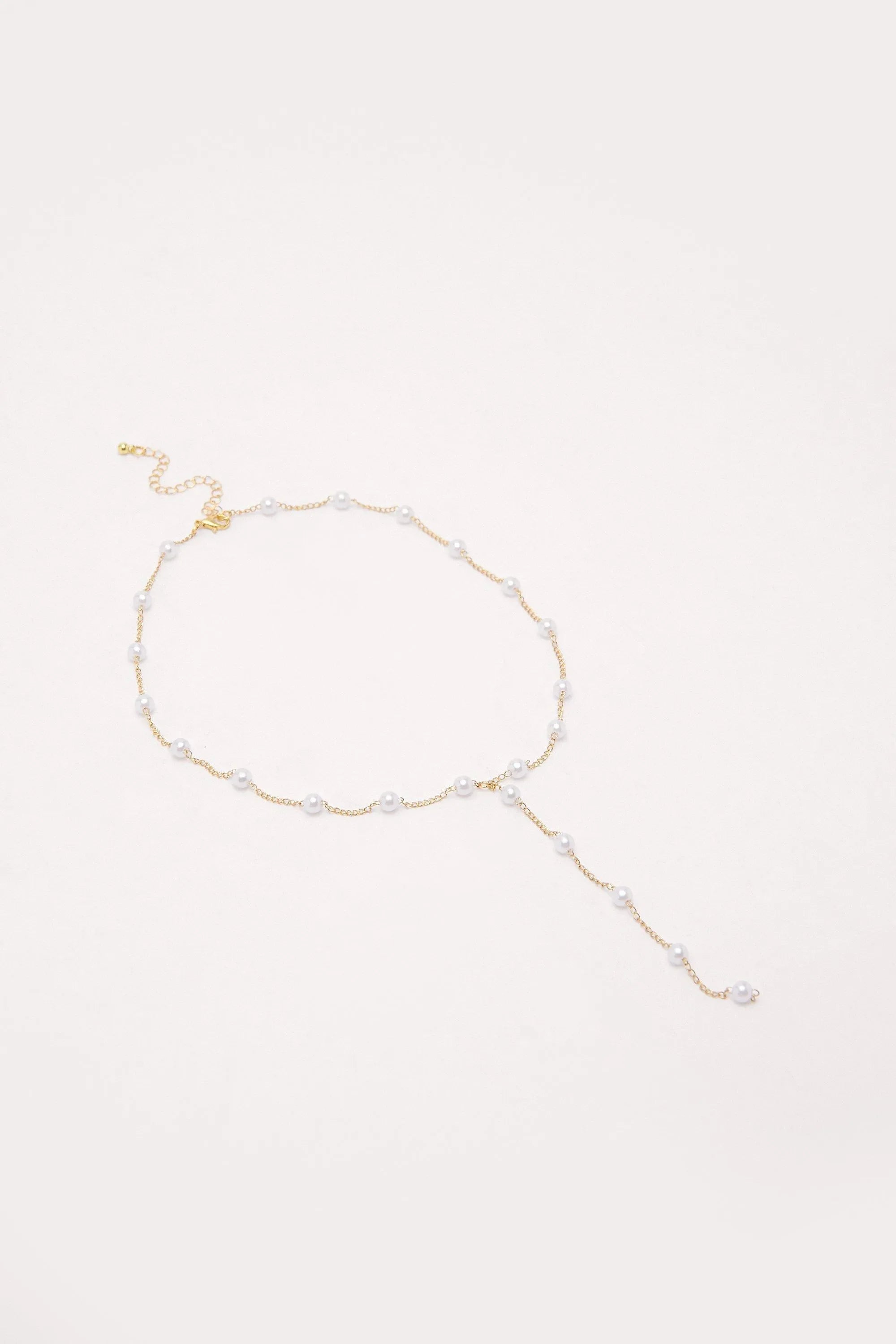 Matalin Pearl Y Chain Necklace