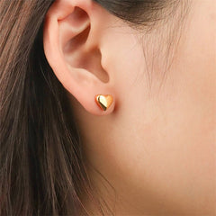 Mila Heart - Gold Stud Earrings