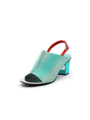 JadyRose | Chunky-Heel Leather Sandal - Mint