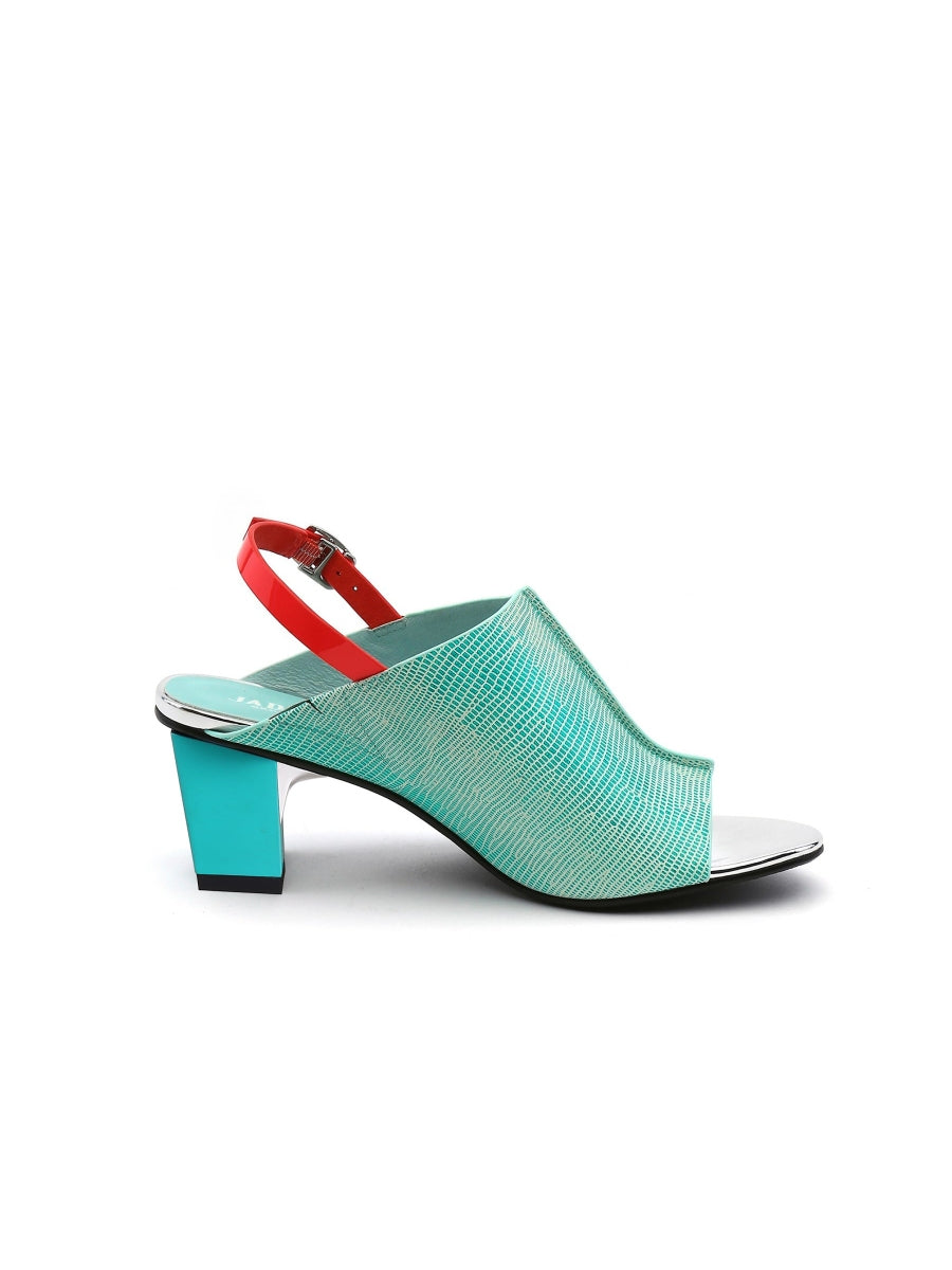 JadyRose | Chunky-Heel Leather Sandal - Mint