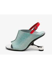 JadyRose | Elevator-Heel Leather Slingback Sandal