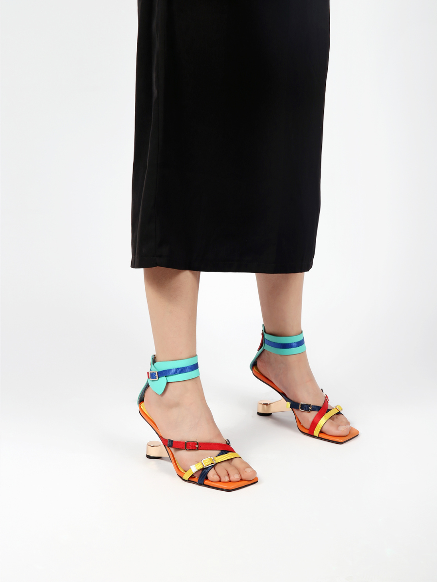 JADYROSE | ANKLE STRAP ELEVATOR HEEL SANDAL MULTI