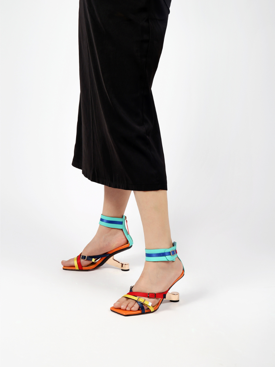 JADYROSE | ANKLE STRAP ELEVATOR HEEL SANDAL MULTI