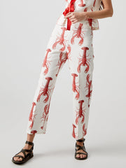 Lobster Print Straight Pants