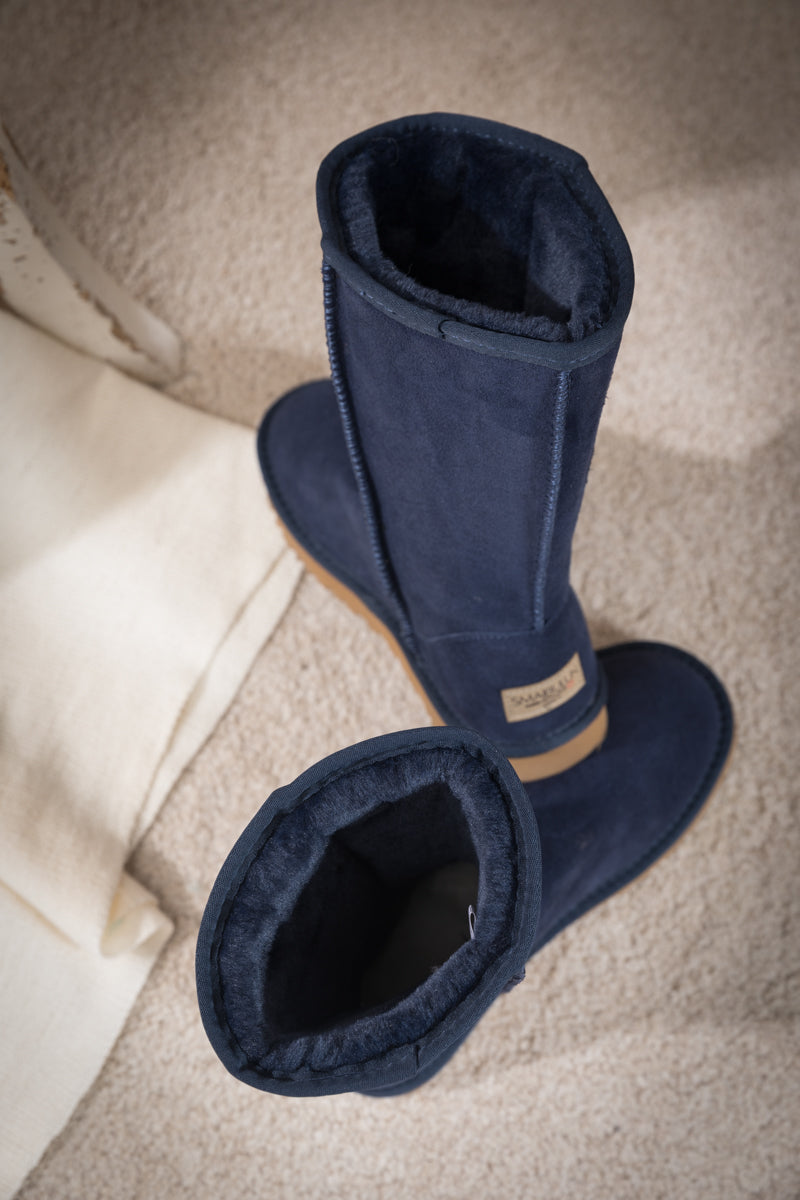 SMAIBULUN Ugg | CLASSIC SUEDE MID-LENGTH BOOTS - NAVY