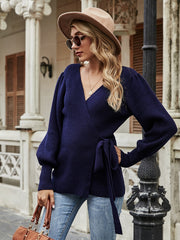 Smaibulun | LEONORA Bishop Sleeve Knit Top - Navy