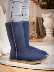 SMAIBULUN Ugg | CLASSIC SUEDE MID-LENGTH BOOTS - NAVY