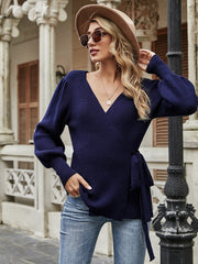 Smaibulun | LEONORA Bishop Sleeve Knit Top - Navy