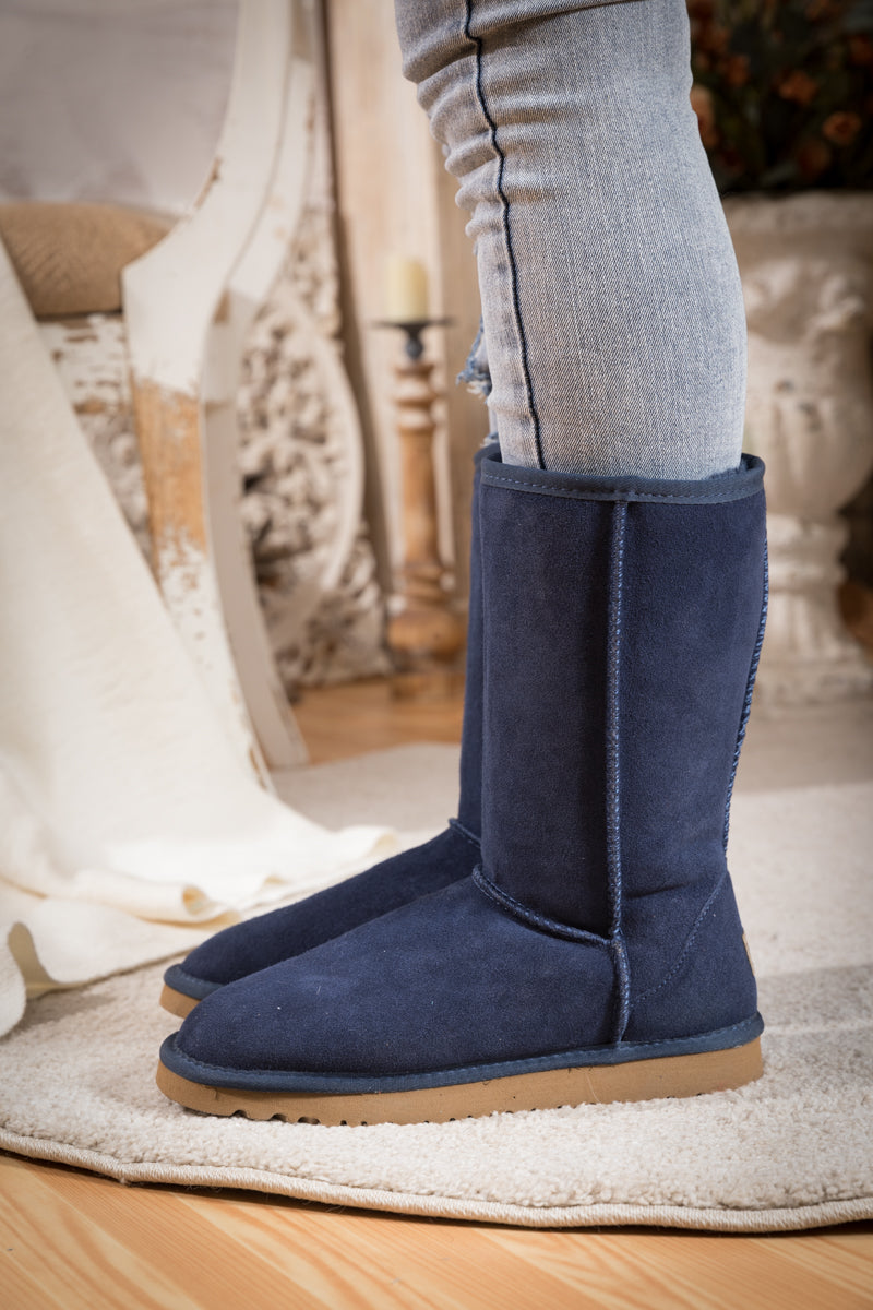 SMAIBULUN Ugg | CLASSIC SUEDE MID-LENGTH BOOTS - NAVY