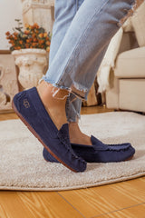 SMAIBULUN Ugg | LEATHER SUEDE MOCCASIN LOAFER - NAVY