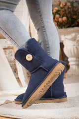 SMAIBULUN Ugg | Faux Fur-Lined Classic Side Button Ugg Boot - Navy