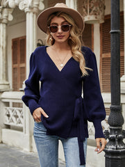 Smaibulun | LEONORA Bishop Sleeve Knit Top - Navy