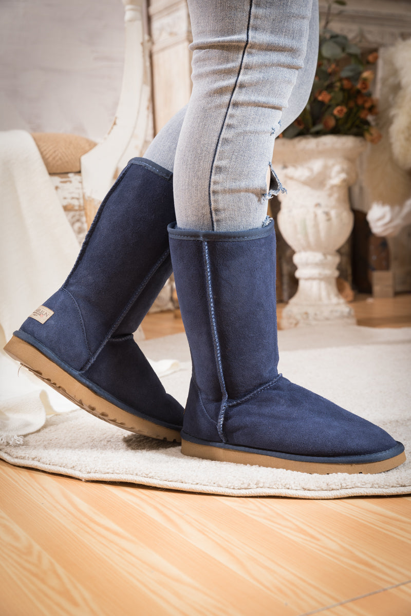 SMAIBULUN Ugg | CLASSIC SUEDE MID-LENGTH BOOTS - NAVY