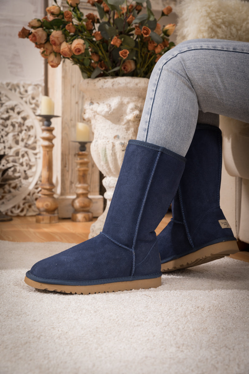 SMAIBULUN Ugg | CLASSIC SUEDE MID-LENGTH BOOTS - NAVY