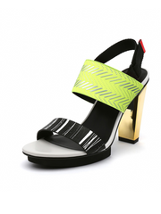 JADY ROSE | DUAL-STRAP LEATHER SLINGBACK SANDAL - GREEN