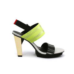 JADY ROSE | DUAL-STRAP LEATHER SLINGBACK SANDAL - GREEN