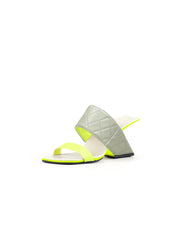 JadyRose | Wedge Heel Genuine Leather Neon Green Sandal