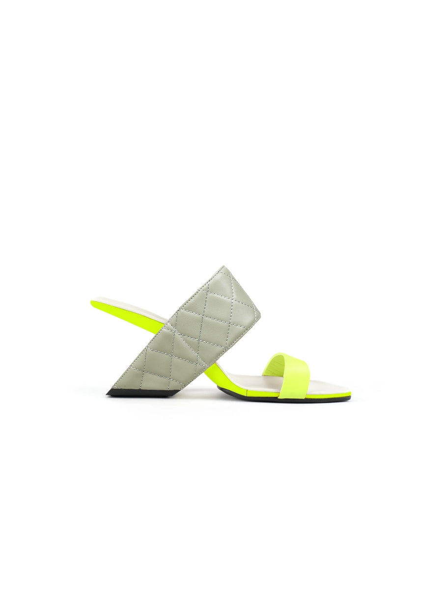 JadyRose | Wedge Heel Genuine Leather Neon Green Sandal