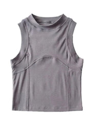 New Tank Top O Neck Crop Tops Women Summer Solid Camis Backless Sexy Camisole Fashion Casual Tube Female Sleeveless Cropped Vest