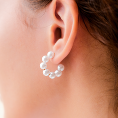 Nina Pearl Hoop Earrings