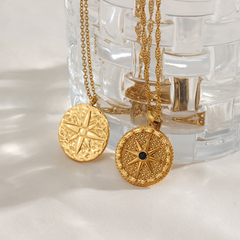 Nova Compass Gold Necklace