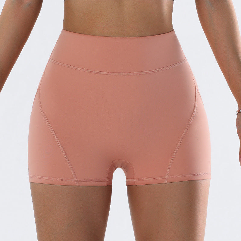 Summer Yoga Pants Slim Fit Sports Peach Hip Pants Height Belt Pocket Outdoor Exercise Shorts