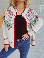 Ethnic Style Geometric Pattern Knitted Cardigan