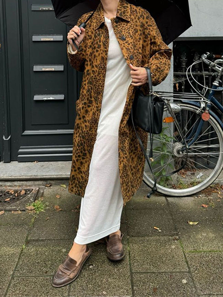 Irregular Leopard Print Coat