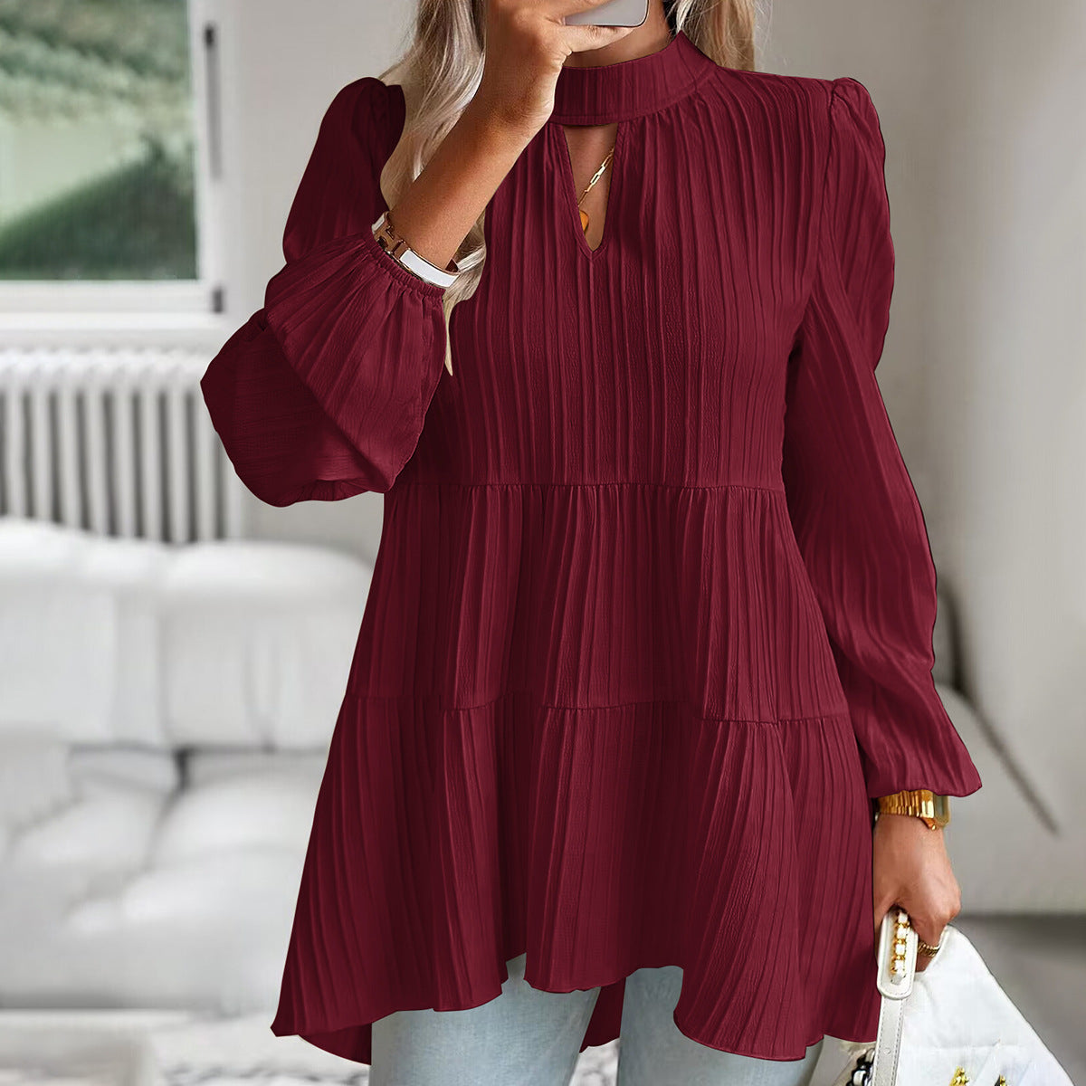 Shirt Women Autumn Elegant Long Sleeved Shirt