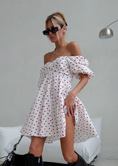 Sweetheart Puff-Sleeve Dress