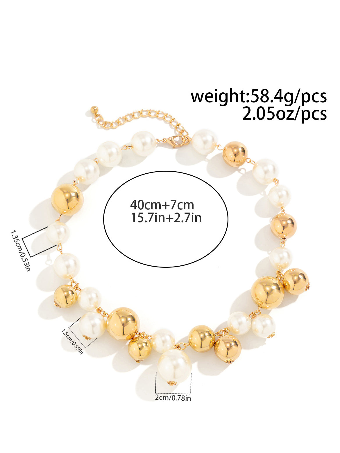 Fashionable Personality Imitation Pearl Tassel Necklace