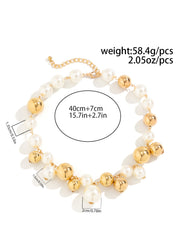 Fashionable Personality Imitation Pearl Tassel Necklace