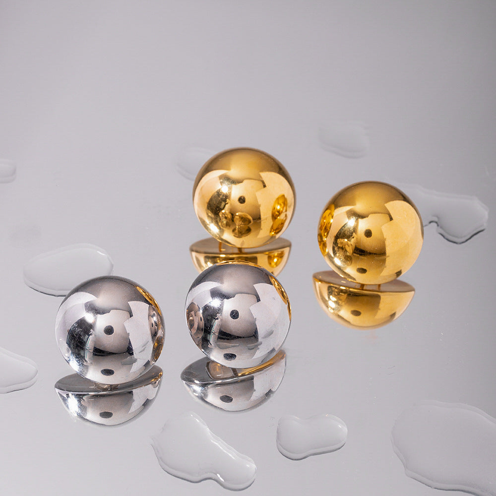 Sphere Glam - Gold & Silver Stud Earrings