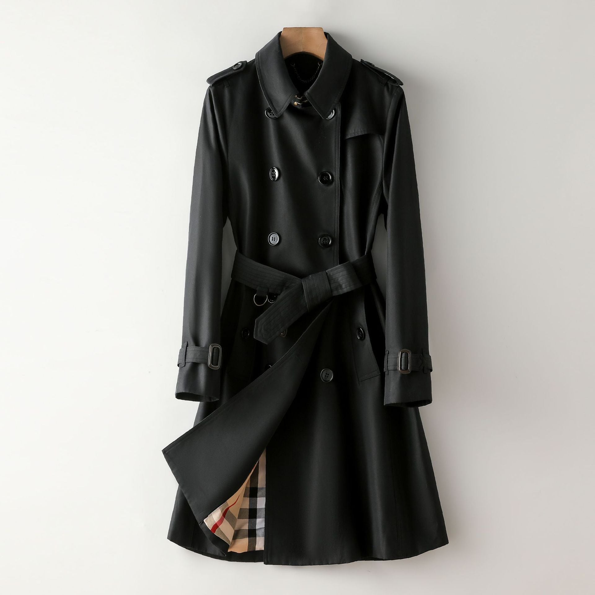 Element Trench Coat Women Long Commuting Elegant All Matching British Spring Autumn Coat Women