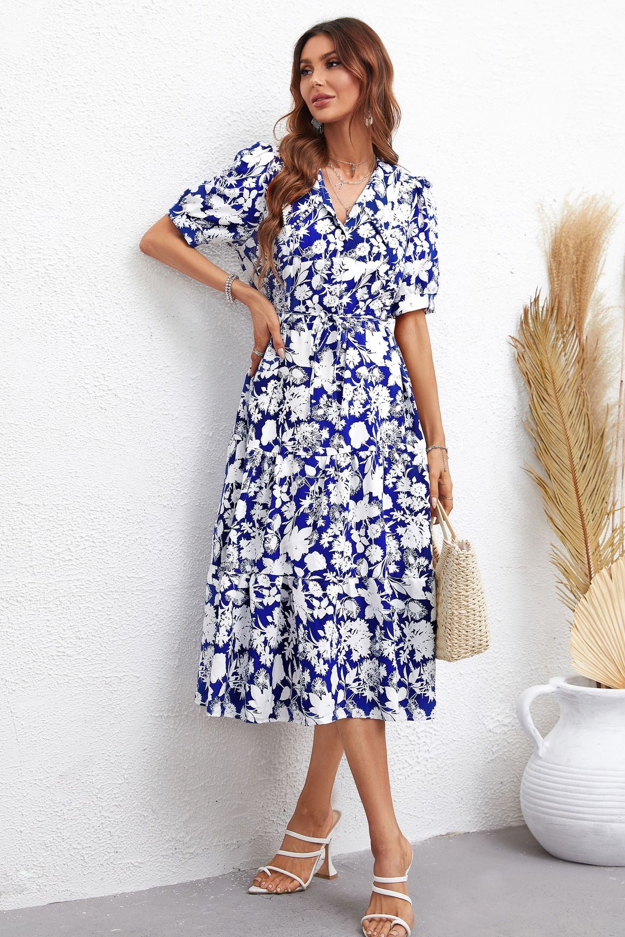 Vacation Women Dress – Tropical Print Summer Dress for Women