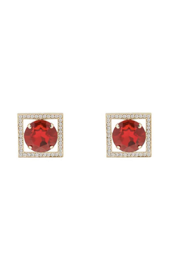 Crystal Square Stud Earrings