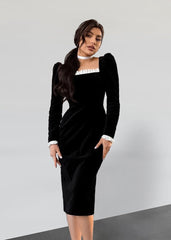 Velvet Elegance Midi Dress