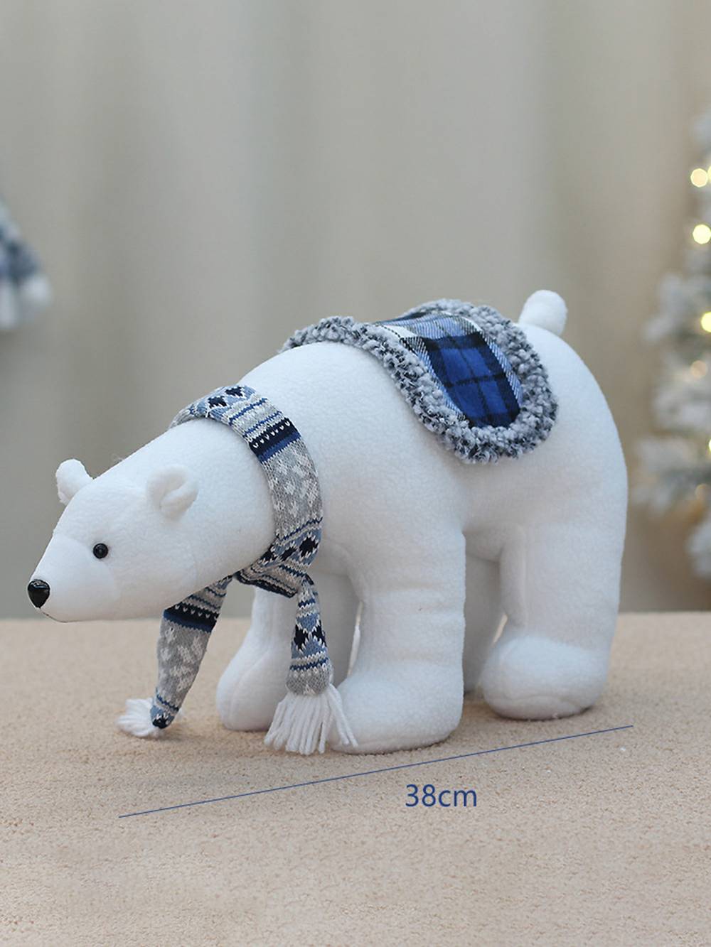 Christmas Blue Fabric Polar Bear Penguin Doll Ornaments