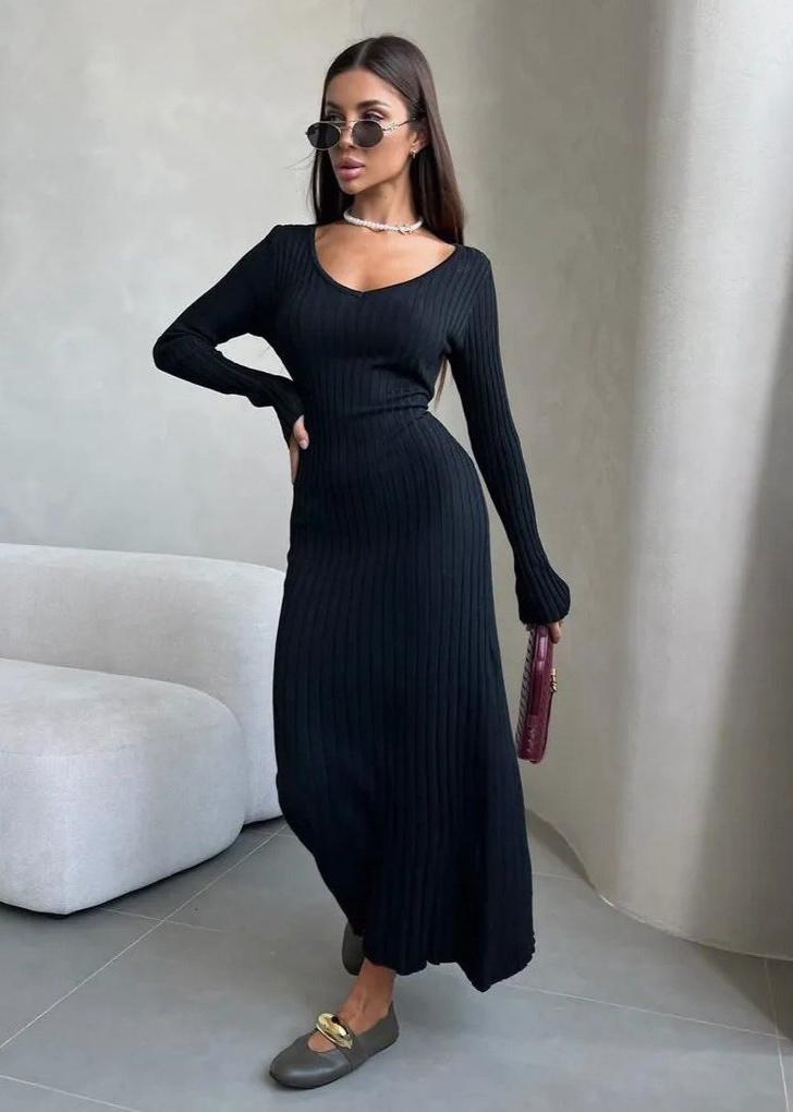 Serenity Ribbed Knit Maxi Dress